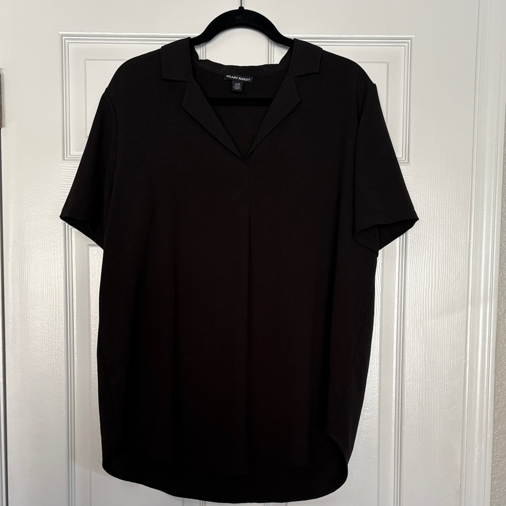 Hilary Radley Black Casual Button Down Shirt